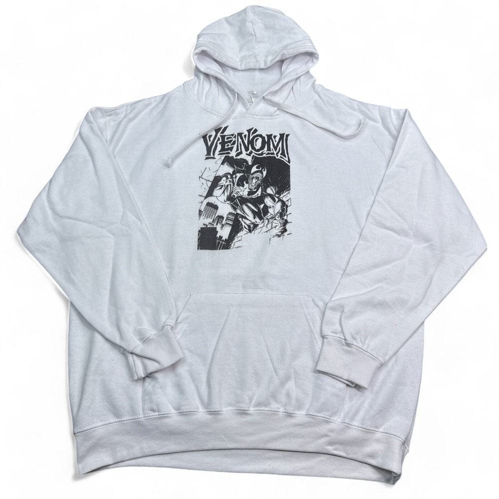 Official Venom Lethal Protector Hoodie Adult Size‎ XL White Marvel Comics Logo